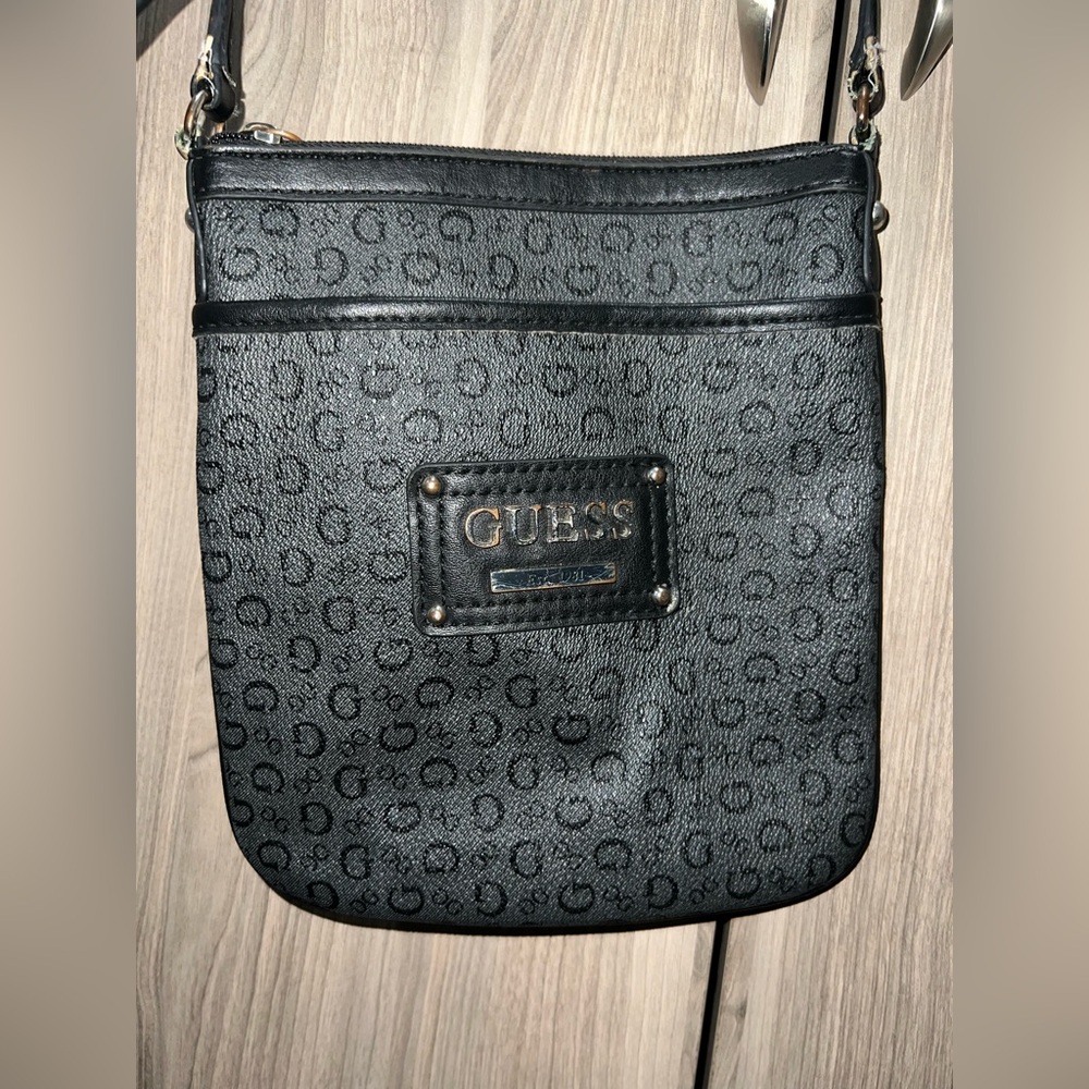 Guess Tan and Brown Leopard Cosmetic Bag
